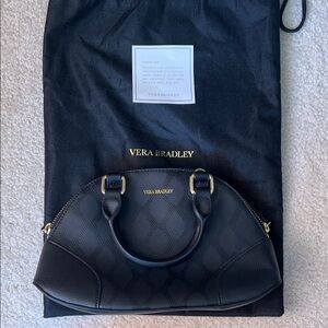 Vera Bradley embossed mini leather satchel.